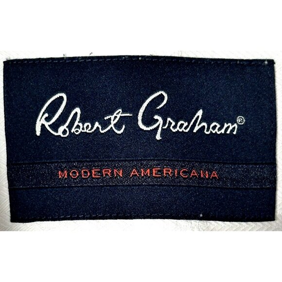 Robert Graham Mens Shirt Button Up Geometric Modern Americana Long Sleeve XL - Picture 8 of 13